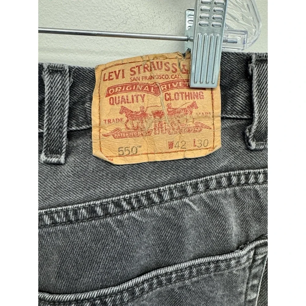 Levi's 550 Men's Jeans 38x27 Faded Black‎ Straight Relaxed Cotton Denim Classic